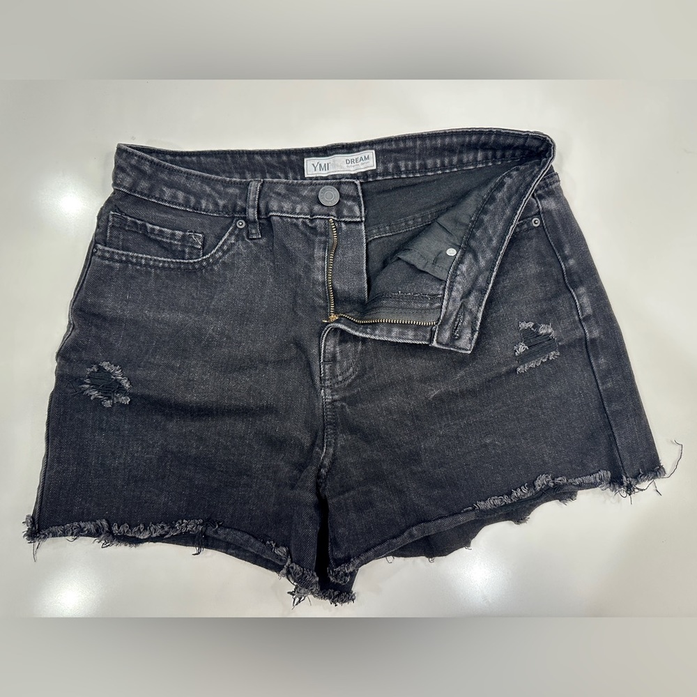 YMI Black Denim High-Waisted Shorts, Size 11